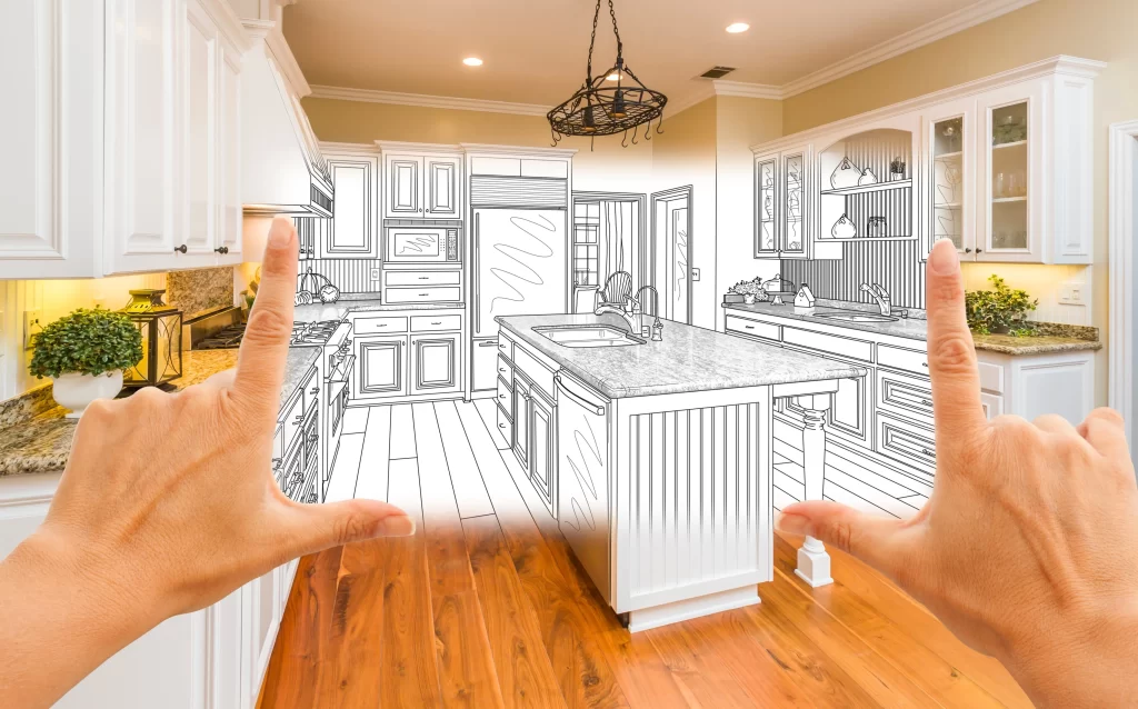 Kitchen tops model being scaled